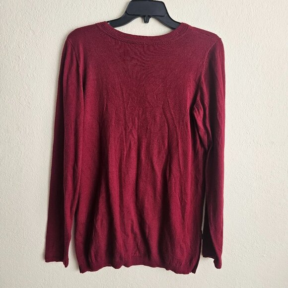 V Neck Red Talbot's Sweater Oversized Christmas Cashmere Luxury,Holiday Cozy S - Picture 4 of 6